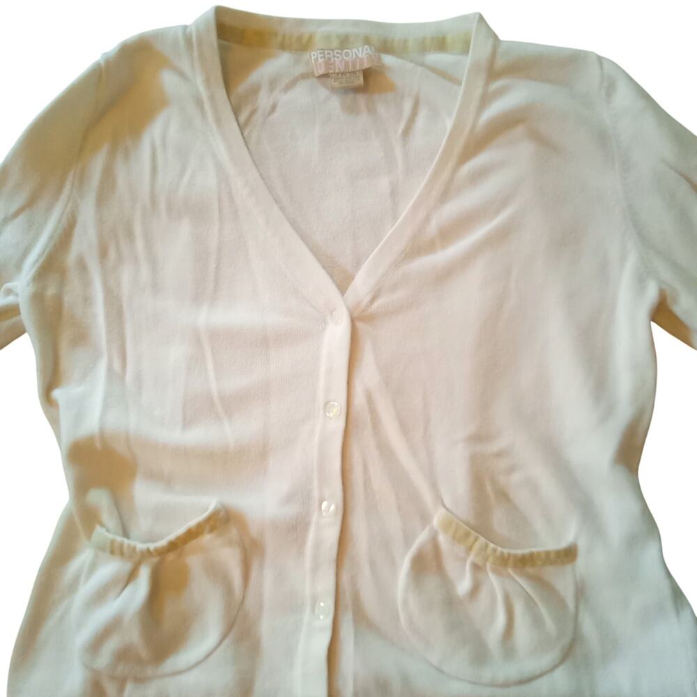Personal Identity Womens Cream Cardigan Y2K Soft Danity